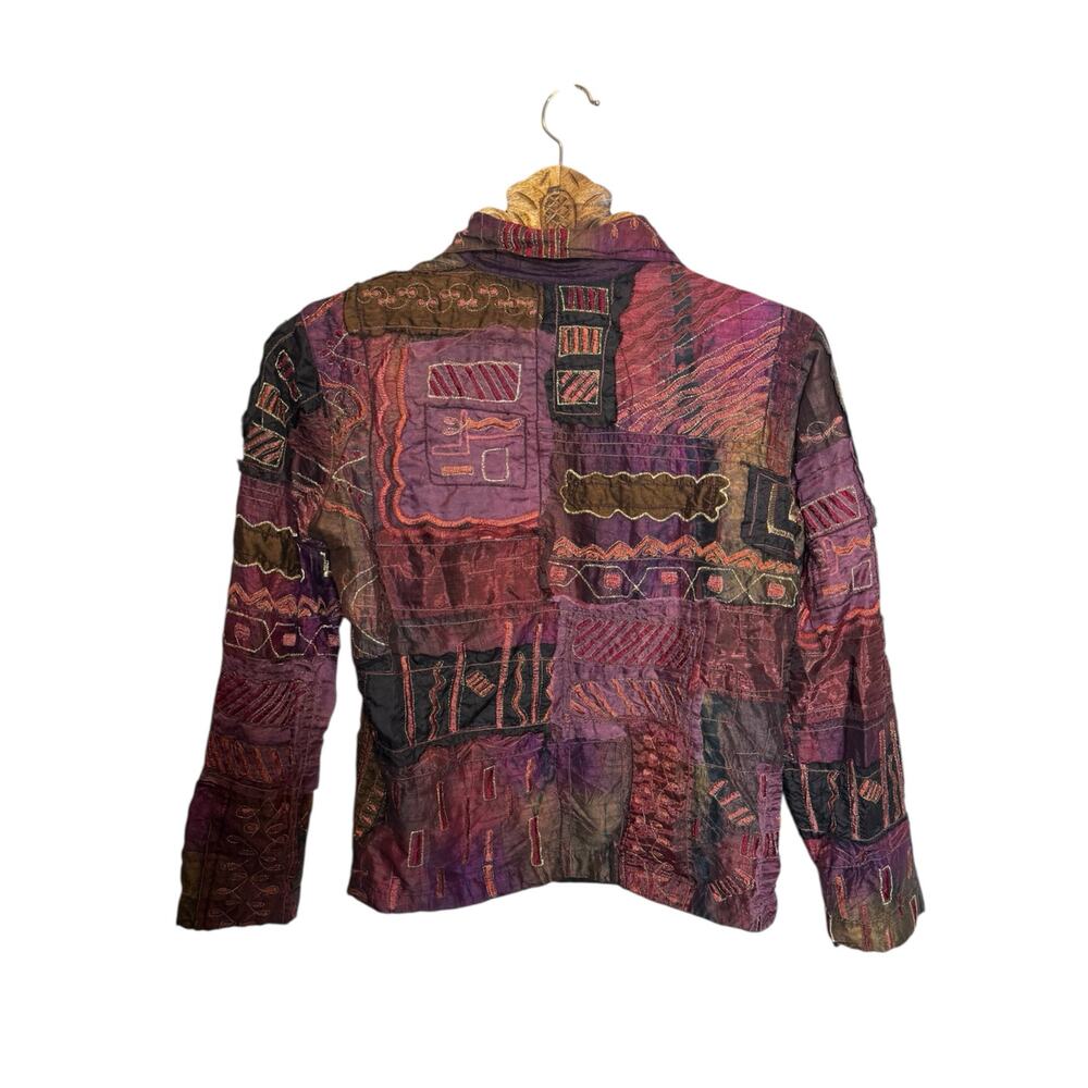 Chico Jacket Blazer Shacket Artsy Patchwork Boho … - image 2